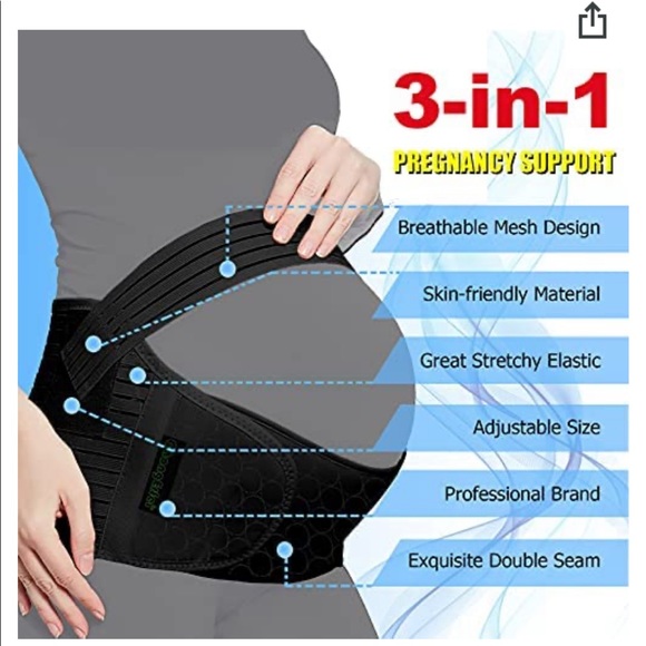 Maternity Belt, Pregnancy Back Support, Back Support, Light Weights Black plus - Picture 2 of 8